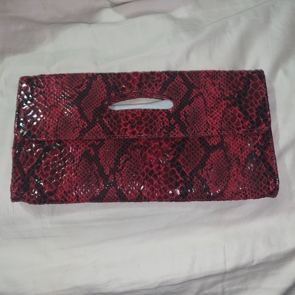 HOBO International snake print clutch